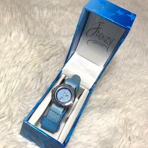 Frenzy New York Stainless Steel Web Hook & Loop Adjustable Watch